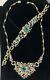 Vintage Trifari Alfred Philippe Necklace Bracelet SetGlass/RS/Enamel/Silvertone