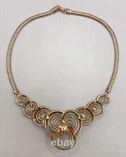 Vintage Trifari Alfred Philippe Necklace Choker Faux Pearl & Rhinestones 1950-s
