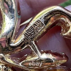 Vintage Trifari Alfred Philippe Pat Pend Clear Rhinestone Leaf Marquise Brooch