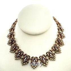 Vintage Trifari Alfred Philippe Pat Pend Necklace Rhinestone Gold Tone Links