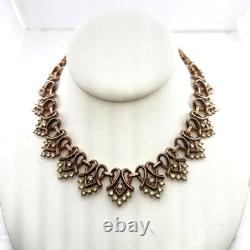 Vintage Trifari Alfred Philippe Pat Pend Necklace Rhinestone Gold Tone Links