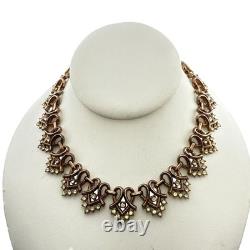 Vintage Trifari Alfred Philippe Pat Pend Necklace Rhinestone Gold Tone Links