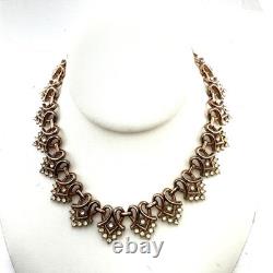 Vintage Trifari Alfred Philippe Pat Pend Necklace Rhinestone Gold Tone Links