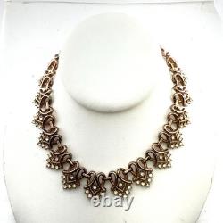 Vintage Trifari Alfred Philippe Pat Pend Necklace Rhinestone Gold Tone Links