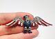 Vintage Trifari Alfred Philippe Patriotic Red White Blue Enamel Eagle Brooch