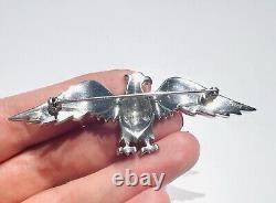 Vintage Trifari Alfred Philippe Patriotic Red White Blue Enamel Eagle Brooch