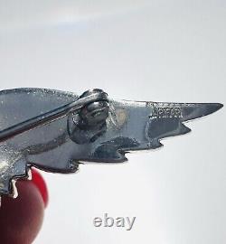 Vintage Trifari Alfred Philippe Patriotic Red White Blue Enamel Eagle Brooch