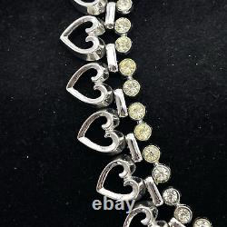 Vintage Trifari Alfred Philippe Queen of Hearts Necklace & Bracelet mini set