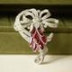 Vintage Trifari Alfred Philippe Red Flower Dress Clip 1940s