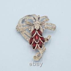 Vintage Trifari Alfred Philippe Red Flower Dress Clip 1940s
