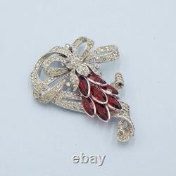 Vintage Trifari Alfred Philippe Red Flower Dress Clip 1940s