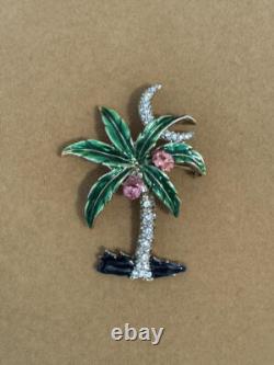 Vintage Trifari Alfred Philippe Replica Enameled Rhinestone Palm Tree Brooch