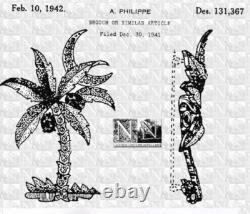 Vintage Trifari Alfred Philippe Replica Enameled Rhinestone Palm Tree Brooch