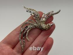 Vintage Trifari Alfred Philippe Rhinestone Bird Of Paradise Brooch Pin READ