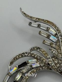 Vintage Trifari Alfred Philippe Rhinestone Bird Of Paradise Brooch Pin READ