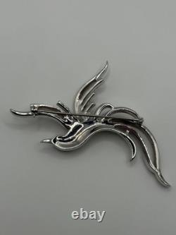 Vintage Trifari Alfred Philippe Rhinestone Bird Of Paradise Brooch Pin READ