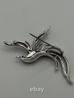 Vintage Trifari Alfred Philippe Rhinestone Bird Of Paradise Brooch Pin READ