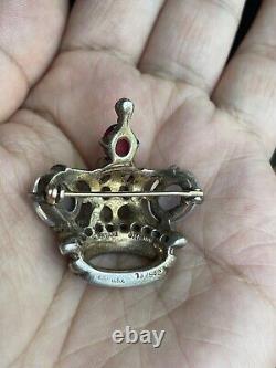 Vintage Trifari Alfred Philippe Royal Crown Sterling Silver Cabochon Brooch