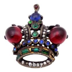 Vintage Trifari Alfred Philippe Royal crown Sterling Brooch 12.6Gr #7993