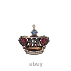 Vintage Trifari Alfred Philippe Royal crown Sterling Brooch 12.6Gr #7993