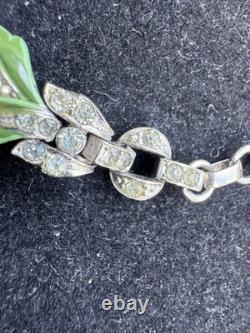 Vintage Trifari Alfred Philippe Rue De La Paix Pink Enamel Flower Necklace 16