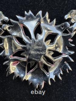 Vintage Trifari Alfred Philippe Rue De La Paix Pink Enamel Flower Necklace 16