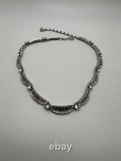 Vintage Trifari Alfred Philippe Silver Princess Necklace 14-16.25 Excellent