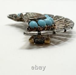 Vintage Trifari Alfred Philippe Sterling Fur Clip With Cabochons & Rhinestones Vintage Trifari Alfred Philippe Sterling Fur Clip With Cabochons & Rhinestones