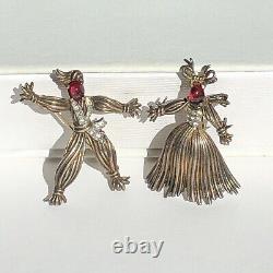 Vintage Trifari Alfred Philippe Sterling Nenette & Rintintin Rag Doll Brooches
