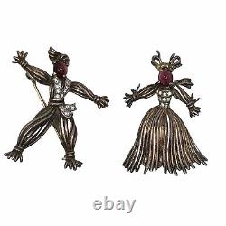 Vintage Trifari Alfred Philippe Sterling Nenette & Rintintin Rag Doll Brooches
