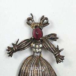 Vintage Trifari Alfred Philippe Sterling Nenette & Rintintin Rag Doll Brooches