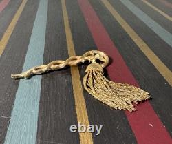 Vintage Trifari Alfred Philippe Tassel Brooch Elegant Single Drop Design