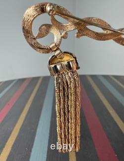 Vintage Trifari Alfred Philippe Tassel Brooch Elegant Single Drop Design