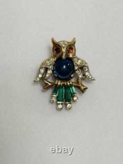 Vintage Trifari Alfred Philippe Vintage Owl Jelly Belly Small Mini Pin 1