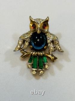 Vintage Trifari Alfred Philippe Vintage Owl Jelly Belly Small Mini Pin 1