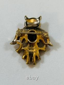 Vintage Trifari Alfred Philippe Vintage Owl Jelly Belly Small Mini Pin 1