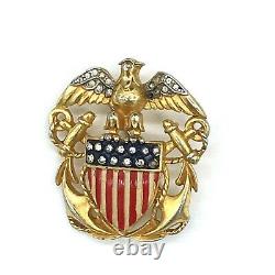 Vintage Trifari Alfred Philippe WW2 American Eagle Navy Insignia Brooch