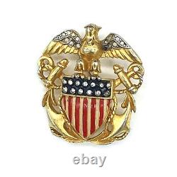 Vintage Trifari Alfred Philippe WW2 American Eagle Navy Insignia Brooch