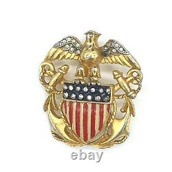 Vintage Trifari Alfred Philippe WW2 American Eagle Navy Insignia Brooch