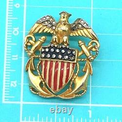 Vintage Trifari Alfred Philippe WW2 American Eagle Navy Insignia Brooch