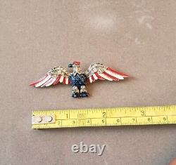 Vintage Trifari Alfred Philippe WWII patriotic Eagle brooch