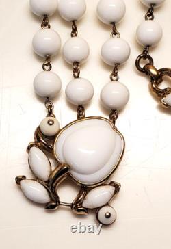 Vintage Trifari, Alfred Philippe, White Apple set, Necklace, Earrings, Bracelet
