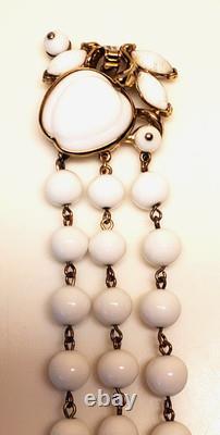 Vintage Trifari, Alfred Philippe, White Apple set, Necklace, Earrings, Bracelet