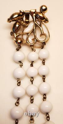 Vintage Trifari, Alfred Philippe, White Apple set, Necklace, Earrings, Bracelet