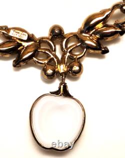 Vintage Trifari, Alfred Philippe, White Apple set, Necklace, Earrings, Bracelet