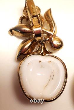 Vintage Trifari, Alfred Philippe, White Apple set, Necklace, Earrings, Bracelet