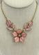 Vintage Trifari Alfred Philippe flower necklace dogwood poured glass 14