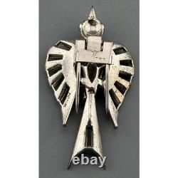 Vintage Trifari Bird Fur Clip Sterling Silver Alfred Philippe Rhinestones