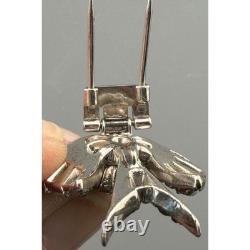 Vintage Trifari Bird Fur Clip Sterling Silver Alfred Philippe Rhinestones