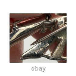 Vintage Trifari Bird Fur Clip Sterling Silver Alfred Philippe Rhinestones